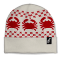 Crab Grab Nordicrab Beanie - Black/Red Recycled Acrylic Warm Winter Hat