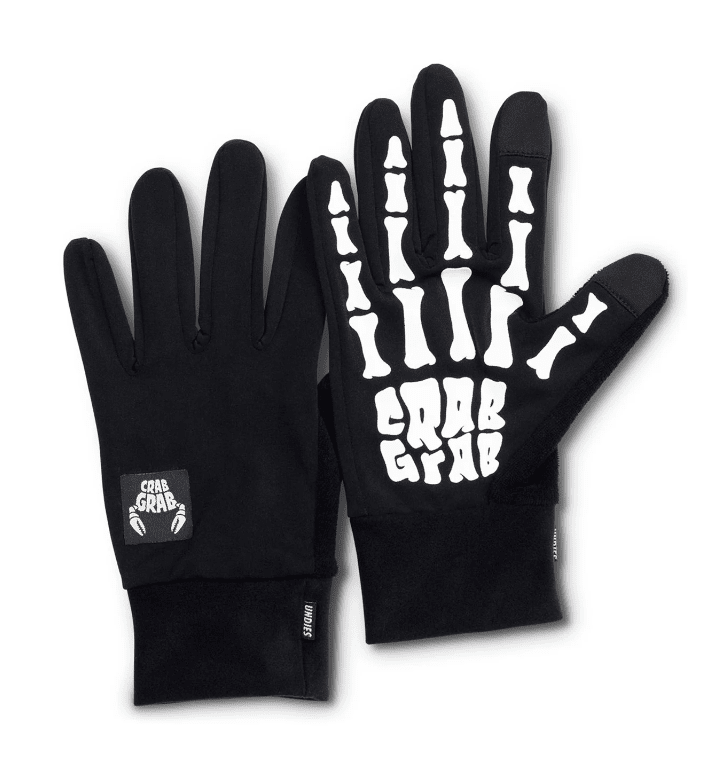 Crab Grab Undies Gloves: Warm, Grippy, Touchscreen Liner for Winter Activities
